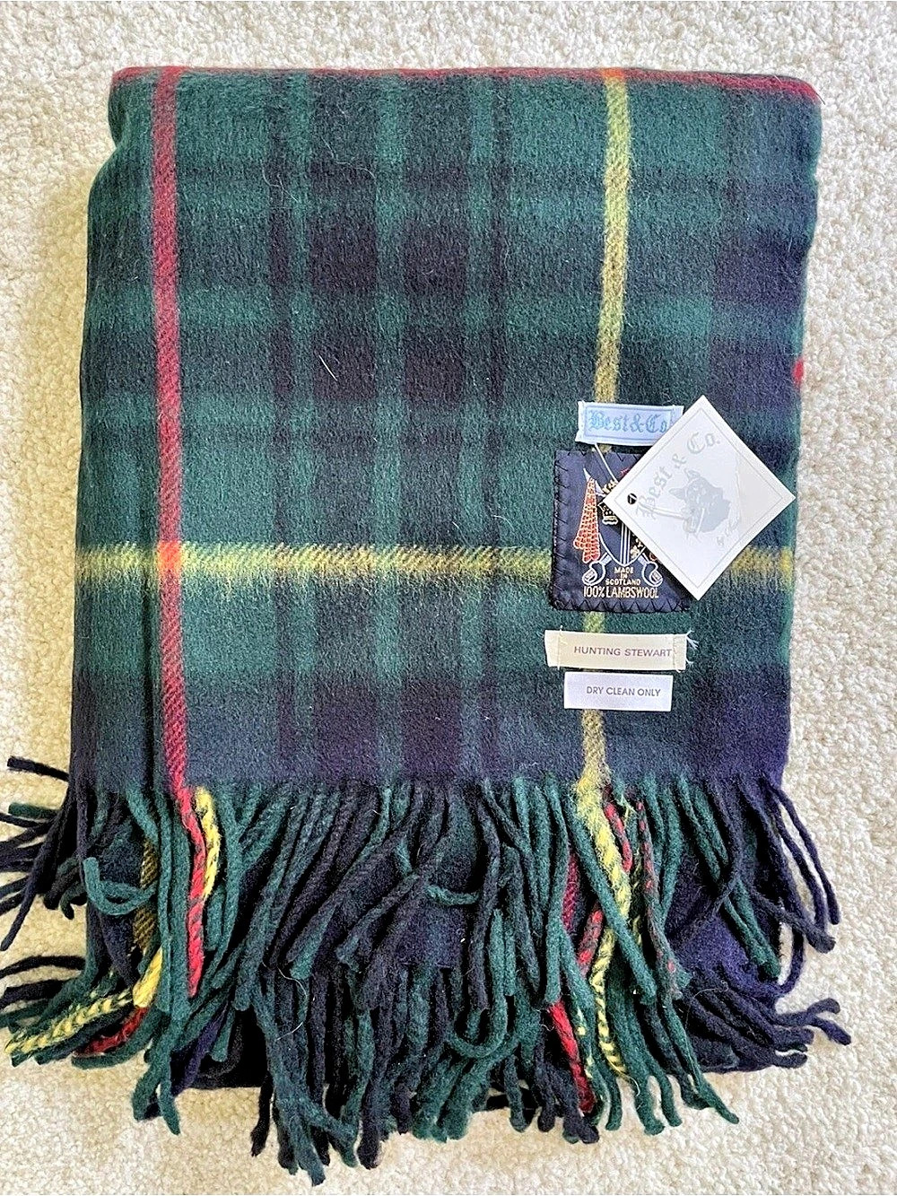 Best & Co 100% Lambswool Men’s Scarf Made in Scotland NEW